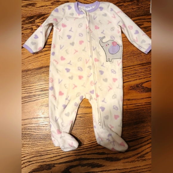 Koala Kids Other - Koala Kids Cream One Piece with Elephant and Heart Print